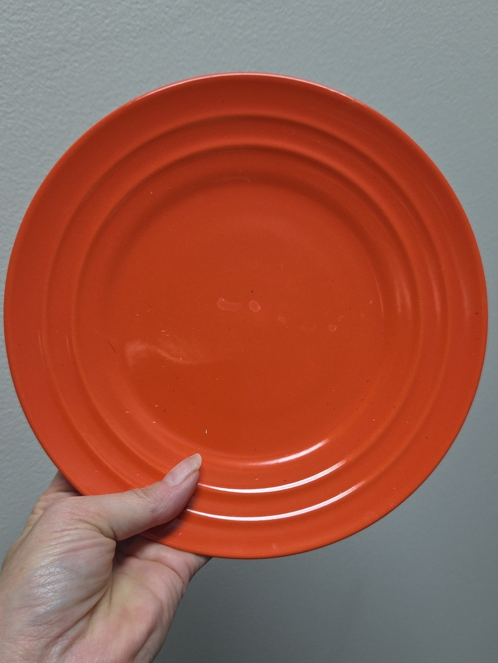 Rachael Ray Bright Orange Ribbed Ceramic Plate